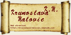 Krunoslava Malović vizit kartica